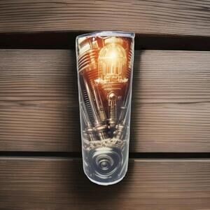 Handmade Motorcycle Engine With Light 20 Oz Stainless Steel Tumbler